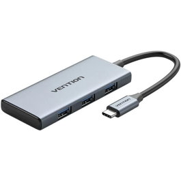 Vention Docking Station USB-C Toohb 1xHDMI 3xUSB Lector de Tarjetas SD/MicroSD Gris